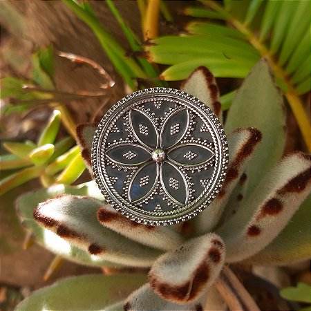 Anel Mandala em Prata 925