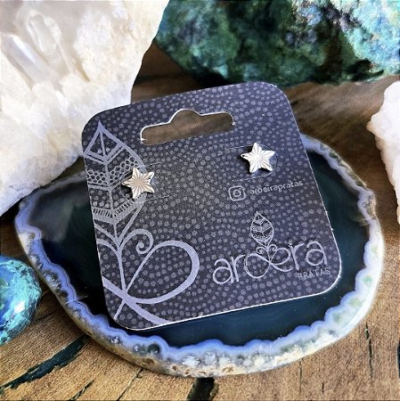 Brinco Pequeno Estrela Diamantada em Prata 925