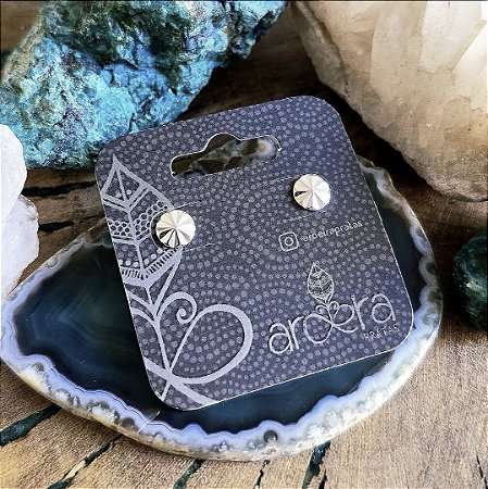 Brinco Pequeno Mandala Diamantada em Prata 925