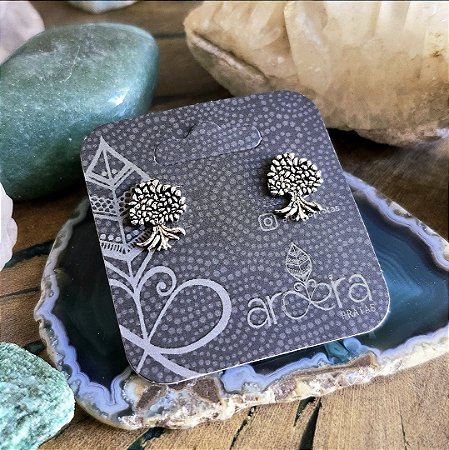 Brinco Pequeno Árvore da Vida em Prata 925