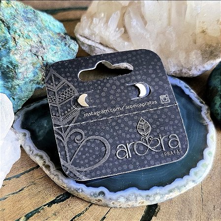 Brinco Pequeno Meia Lua em Prata 925