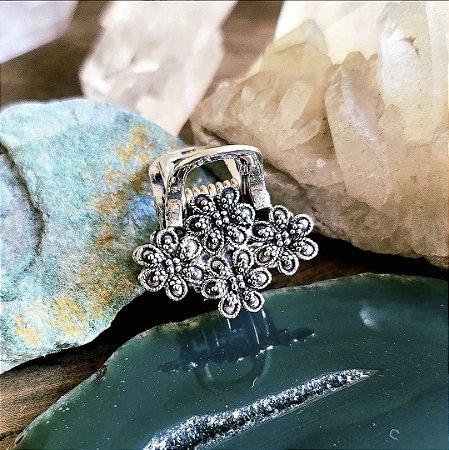 Presilha de Cabelo Flor em Prata 925