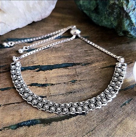 Pulseira Bali Pikun 2 Fileiras Gravatinha em Prata 925