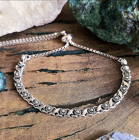 Pulseira Bali Pikun 1 Fileira Gravatinha em Prata 925