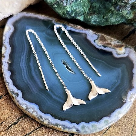 Brinco Fio Cauda de Sereia em Prata 925