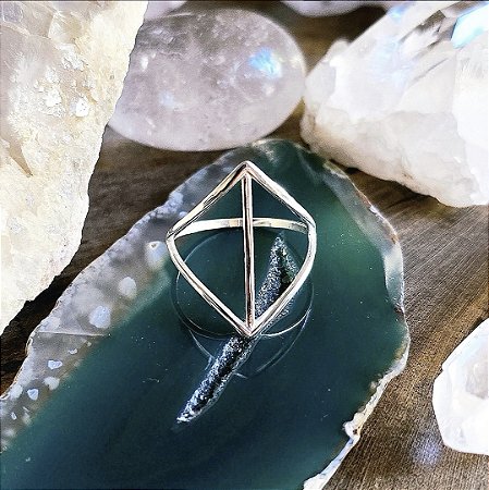 Anel Vazado Pontas em Prata 925