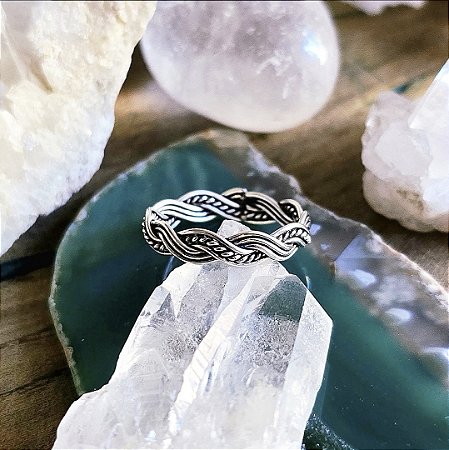 Anel Trançado em Prata 925