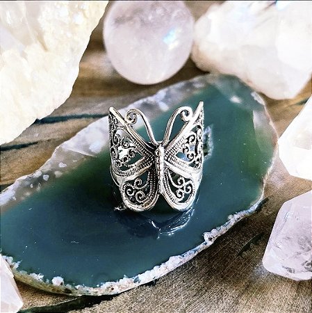 Anel Borboleta em Prata 925