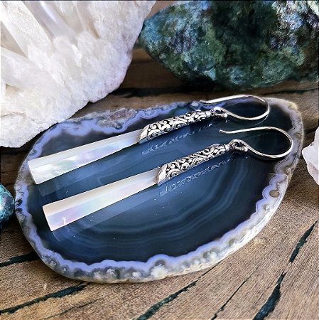 Brinco Balinês em Prata 925 e Madrepérola