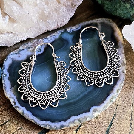 Brinco Argola Tailandesa em Prata 925