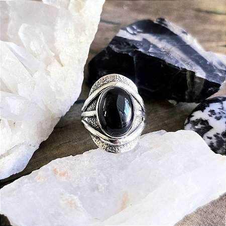 Anel Boho em Prata 925 e Ônix