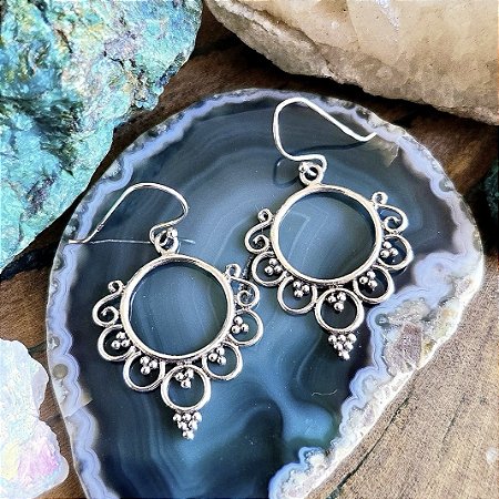 Brinco Boho Vazado em Prata 925
