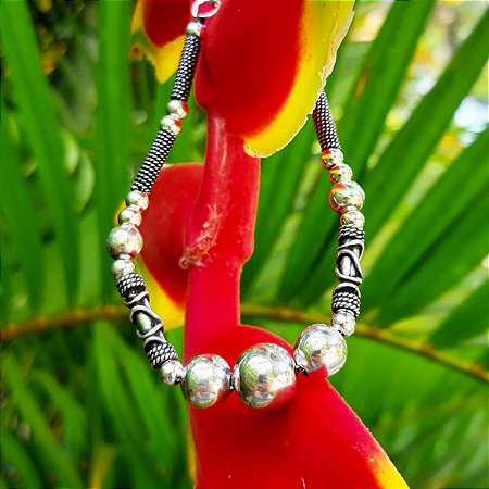 Pulseira Bali Bolas em Prata 925