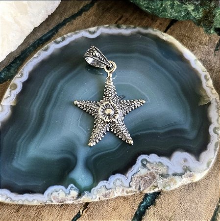 Pingente Estrela do Mar em Prata 925 e Marcassita