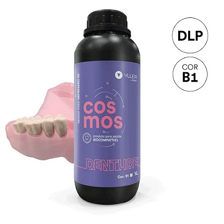 COSMOS DENTURE - Resina de impressão 3D Biocompatível para Dentaduras - 1L