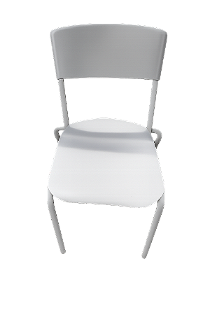 Cadeira Plástica com Estrutura Metálica – Modelo Fixo