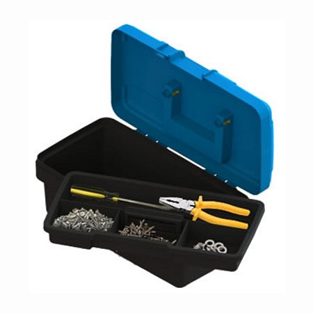 Caixa de Ferramentas Azul PVC 14 C/ Bandeja 36x19x17cm - VALEPLAST