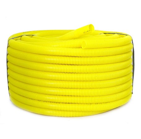 Conduite Corrugado PVC Flexivel Amarelo DN 32 - 1 x 25m - TUBOS BRAVO