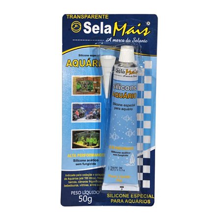 Silicone S Acético Bisnaga Aquário Incolor 50G - SELAMAIS