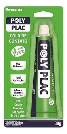Cola Contato Sem Toluol Polyplac Super Premium Blister 30g - PULVITEC