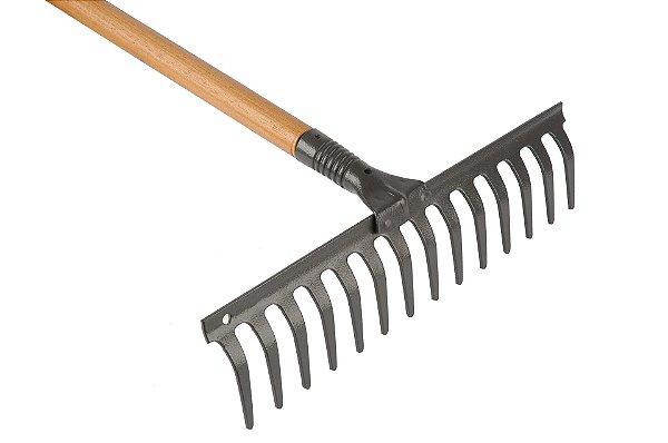 Ancinho Reforçado Curvo 14 Dentes C/ Cabo 1,20m - MAX FERRAMENTAS