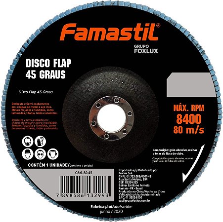Disco Flap 45º Metal 4 1/2 x 40g - FAMASTIL