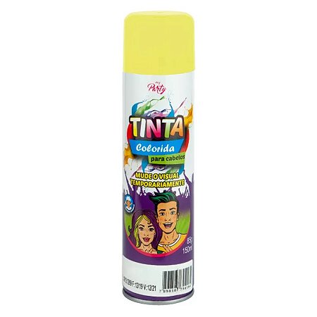 Tinta Spray Cabelo Amarela 150ml - MUNDIAL PRIME