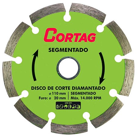 Disco Diamantado Segmentado Eco 110X20mm - CORTAG