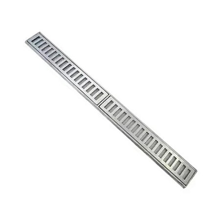 Grelha Reta Alumínio Escovada C/ Aro 10x100cm - SPLENDORE