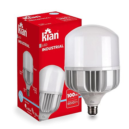 Lâmpada Led Industrial Bulbo T 100W E40 6500K Branca - KIAN