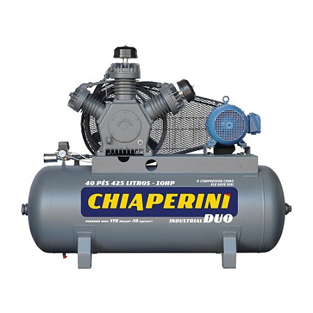 Compressor de Ar 40 AP3V 425L Duo C/MT 10HP 220V IP55 - CHIAPERINI