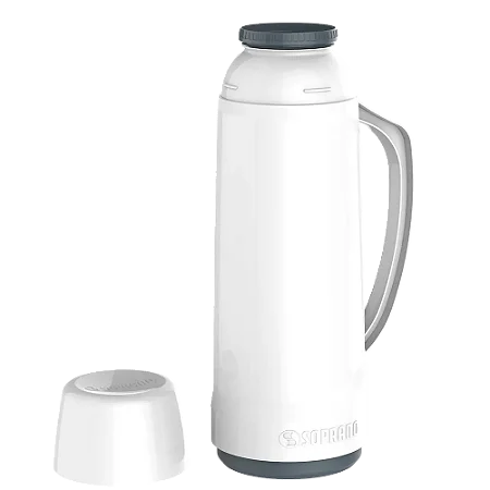 Garrafa Térmica Cristal 1L Branca - SOPRANO