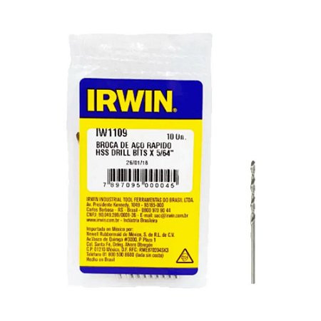 Broca Aço Rápido 5/64 Pct C/ 10 - IRWIN