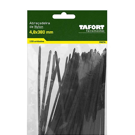 Abraçadeiras Nylon 380X4,8 Preta (100pcs) - TAFORT