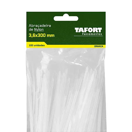Abraçadeiras Nylon 300X3,6 Branca (100pcs) - TAFORT