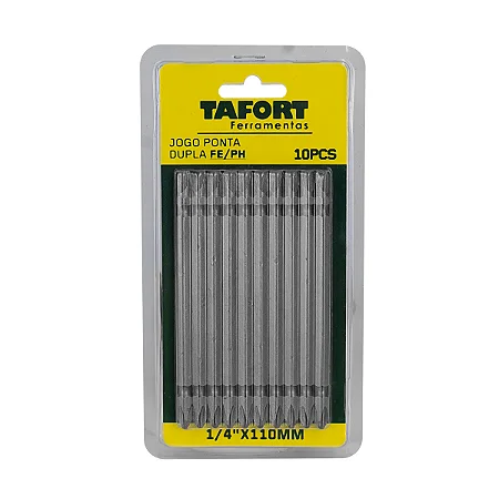 Jogo de Ponta Dupla Fenda/Philips 1/4''x110mm (10 peças) - TAFORT