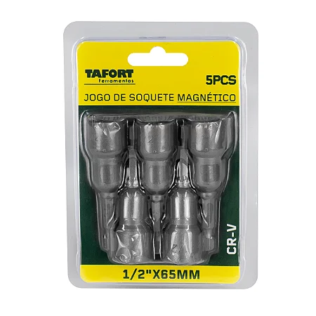 Jogo Soquete Magnético 1/2''x65mm (5 peças) - TAFORT