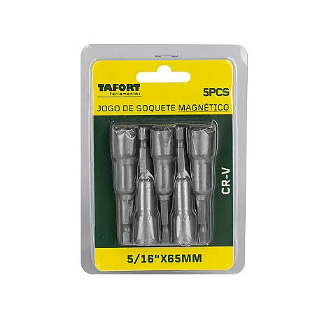 Jogo Soquete Magnético 5/16''x65mm (5 peças) - TAFORT