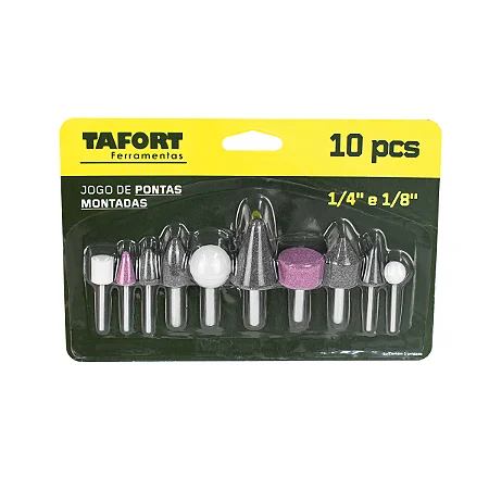 Jogo Pontas Montadas 1/4'' 1/8'' (10 peças) - TAFORT