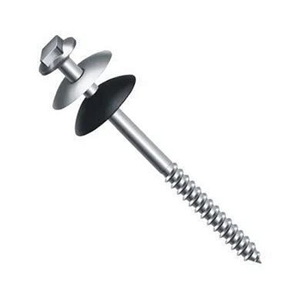 Parafuso Telheiro Sextavado R. Soberba C/ Conj Vedação Zinc 5/16X110  Pct C/ 100 - NEW-FIX