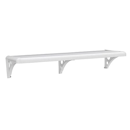 Prateleira Plástica Multiuso com Suporte Branco 100x20cm - ASTRA