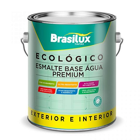 Esmalte Ecológico Base Água Brilhante Branco 3,6L - BRASILUX