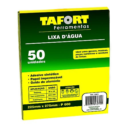 Lixa D'Água Gr 600 (50Pcs) - TAFORT