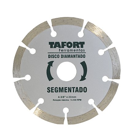 Disco Diamantado Segmentado 4.3/8 Pol (110mm x 20mm) - TAFORT