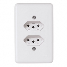 Conjunto 2 Tomadas 10A 250V Com Placa 4X2 Stylus - ILUMI