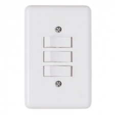 Conjunto Interruptor 3 Teclas Paralelas C/ Placa 4X2 Stylus - ILUMI