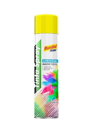 Tinta Spray Luminosa Amarelo 400ml - MUNDIAL PRIME