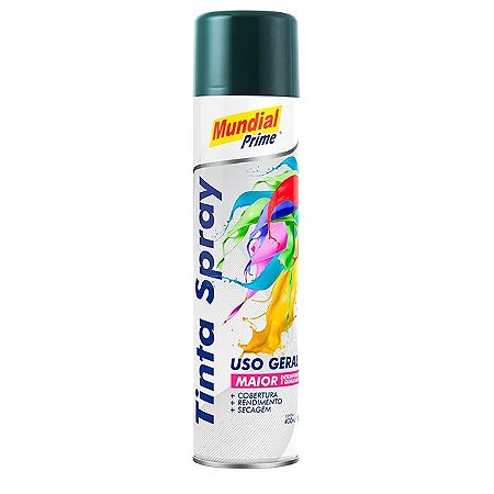 Tinta Spray Uso Geral Verde Escuro 400ml - MUNDIAL PRIME