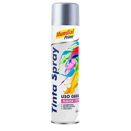 Tinta Spray Metálica Alumínio 400ml - MUNDIAL PRIME