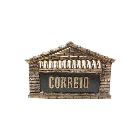 Caixa De Correio Carta Tijolinho Ouro 15x15x25cm - 2 IRMÃOS